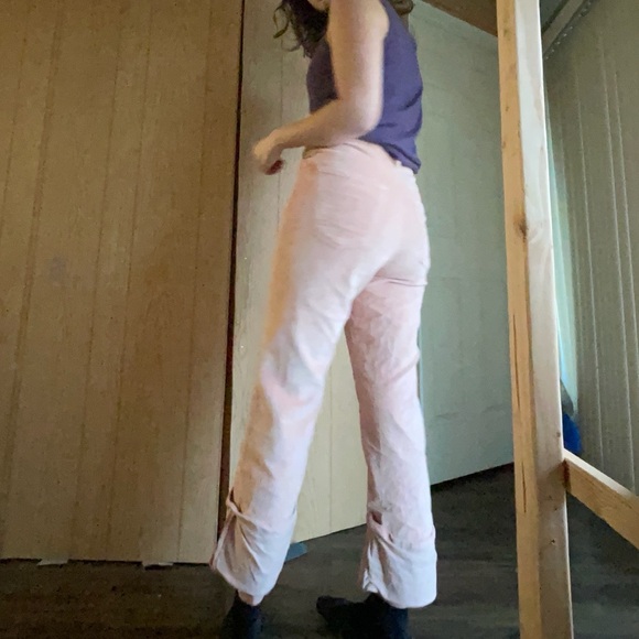 PILCRO The Scotty Cuffed High-Rise Straight-Leg Jeans Corduroy Dusty Rose Sz 30 - Picture 3 of 15